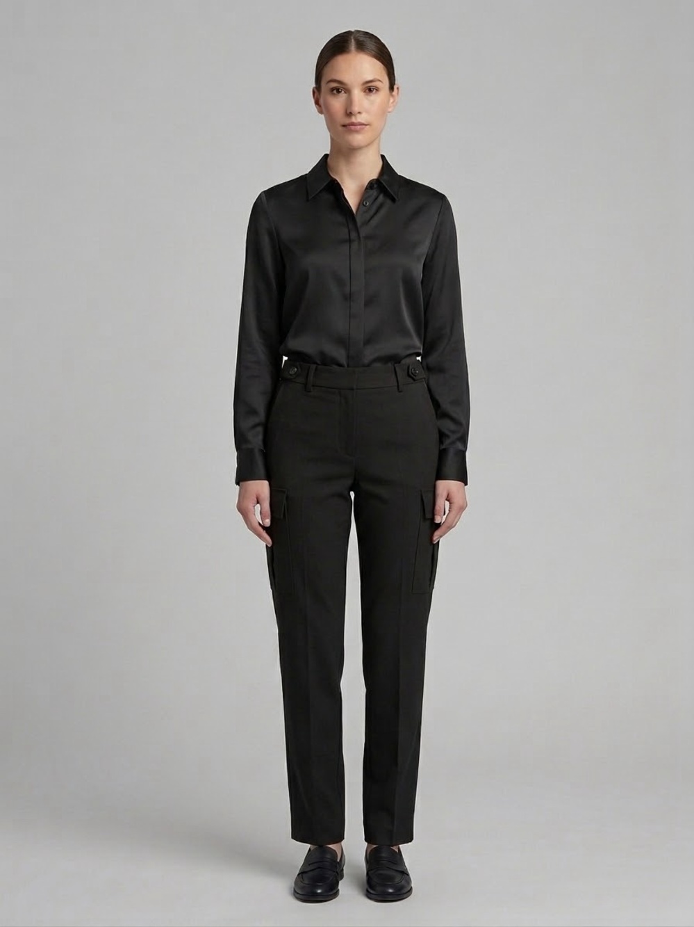 Harvé Benard by Benard Holtzman Women's Tailored Cargo Dress Pants Trousers